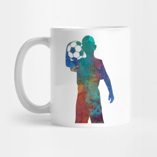 Soccer player boy with ball Mug